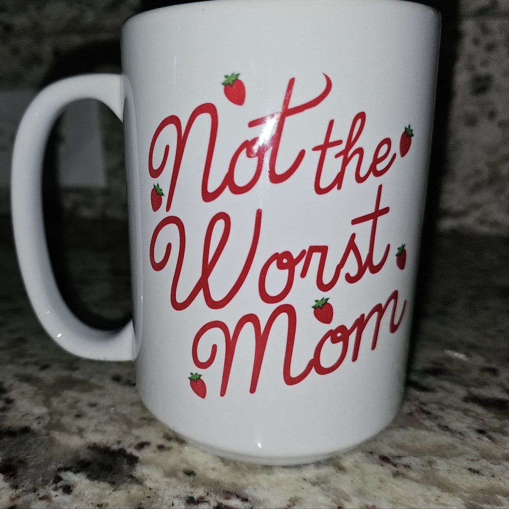 Not The Worst Mom Ceramic Coffee Mug 16oz Strawberry